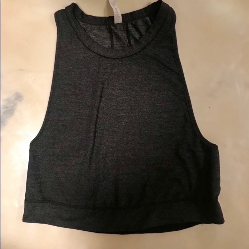 Dark gray Lululemon crop tank muscle tee